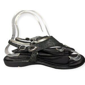AK Anne Klein InFlex Black & Glittery Sandals Size 6